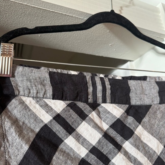 FLAX 100% Linen Lagenlook Co Ord Set Plaid Long Line Tunic & Pull On Skirt Med - Picture 7 of 13